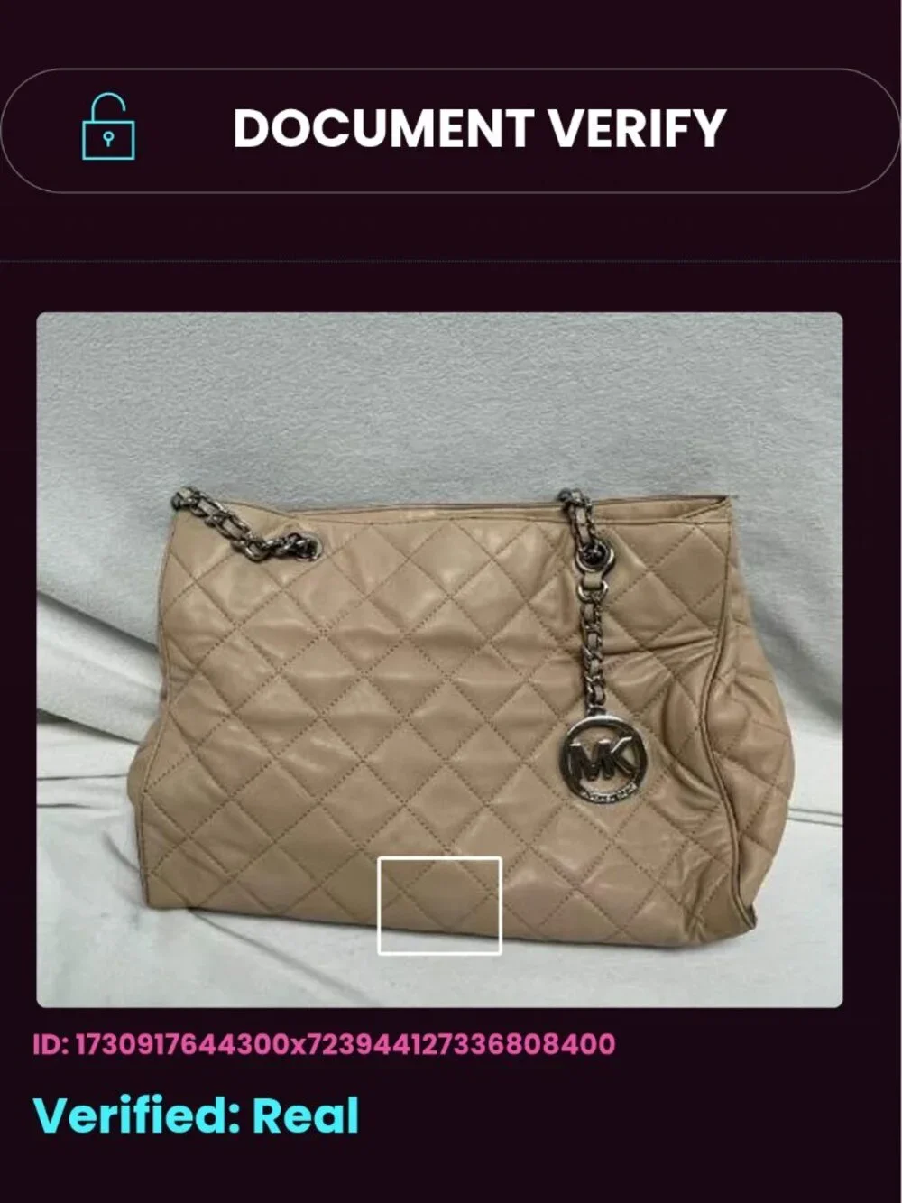 Michael Kors Susannah Quilted Leather tote Chain Shoulder Bag COA Blush Pink